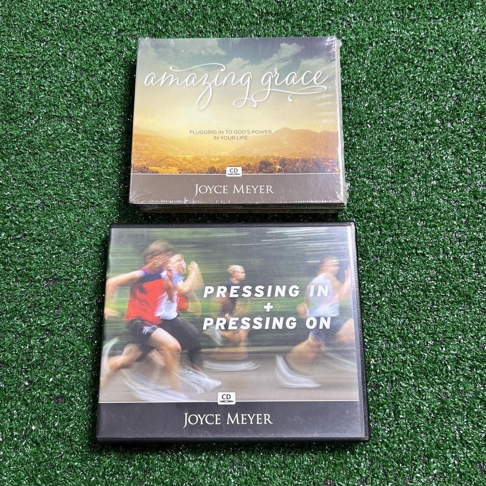 Lot of 2 Joyce Meyer CDs: Pressing In + Pressing On (Used) & Amazing Grace (New)